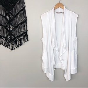 Athleta White Draped Open Mindset Vest